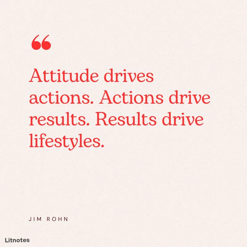 Attitude drives actions. Actions drive results. Results drive lifestyles.